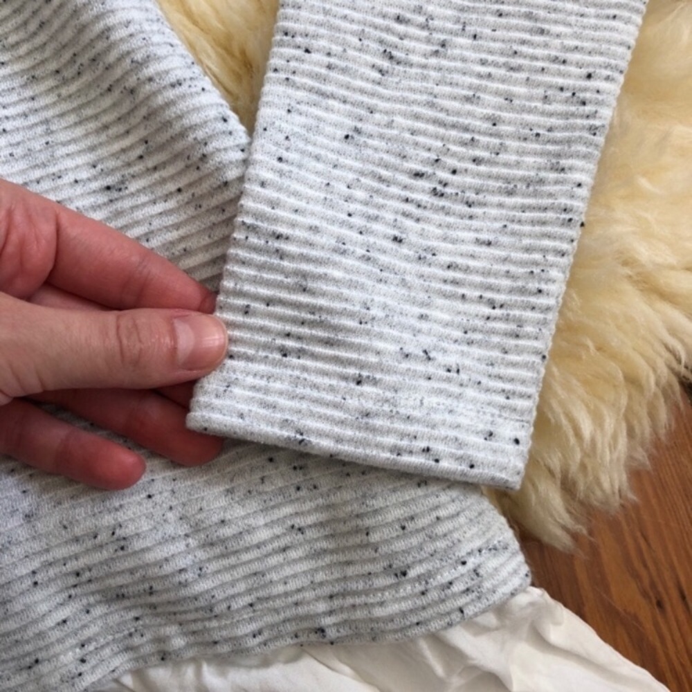 LOFT Mixed Media Ribbed Layered Peplum Top Blouse - Picture 8 of 8